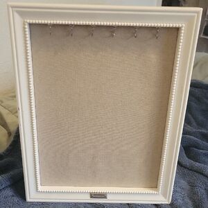 Elegant Cream Jewelry Organizer Stella And Dot Necklace Holder 6 Hooks